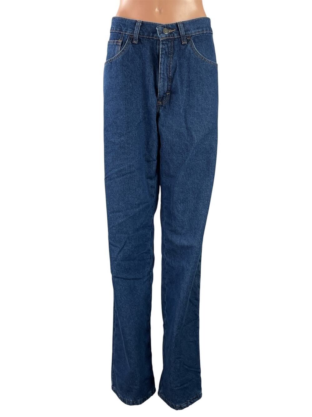 Lee Women's Blue High Waisted Relaxed Fit Straight Leg Denim Jeans Pants 34x34